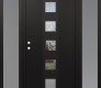 DIAMOND A13 60" X 80" BLACK/BLACK CLEAR GLASS PANEL BLACK LHI WITH 2 SIDELITES FROSTED GLASS