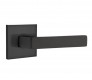 Modern Steel Front Door EMTEK DUMONT LEVER WITH SQUARE ROSETTE DUMMY FLAT BLACK (US19) 5050