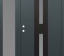 Modern Steel Front Door DIAMOND A6 50" X 80" ANTHRACITE/ANTHRACITE FROSTED GLASS PANEL BLACK RHI WITH SIDELITE FROSTED GLASS