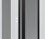 Modern Steel Front Door Diamond C15 48" x 80" white/white frosted Glass Panel black RHI with Sidelite frosted Glass