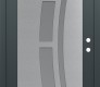 Modern Steel Front Door Diamond C12 36" x 80" anthracite/anthracite frosted Glass Panel stainless steel LHI