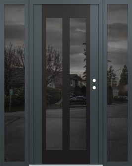 Diamond C14 68" x 80" anthracite/anthracite mirrored Glass Panel black LHI with 2 Sidelites mirrored Glass