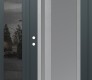 Modern Steel Front Door Diamond C15 52" x 80" anthracite/anthracite frosted Glass Panel stainless steel RHI with Sidelite mirrored Glass