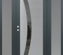 Modern Steel Front Door Diamond C4 68" x 80" anthracite/anthracite mirrored Glass Panel stainless steel RHI with 2 Sidelites frosted Glass