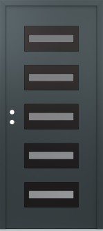 Diamond D4 36" x 80" anthracite/anthracite frosted Glass Panel black RHI