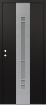 DIAMOND A3 36" X 80" BLACK/WHITE FROSTED GLASS PANEL STAINLESS STEEL RHI