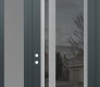 Modern Steel Front Door Diamond C15 52" x 96" anthracite/anthracite mirrored Glass Panel stainless steel RHI with Sidelite and Transom frosted Glass
