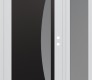 Modern Steel Front Door Diamond C13 50" x 80" white/white frosted Glass Panel black LHI with Sidelite frosted Glass