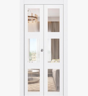 Smart Pro 3 Lite Clear Vetro Polar White Bi-folding doors