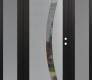 Modern Steel Front Door Diamond C4 68" x 80" black/black clear Glass Panel stainless steel LHI with 2 Sidelites frosted Glass
