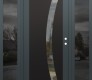 Modern Steel Front Door Diamond C4 60" x 80" anthracite/anthracite clear Glass Panel black LHI with 2 Sidelites mirrored Glass