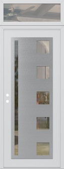 Diamond C3 36" x 96" white/white clear Glass Panel stainless steel RHI with Transom clear Glass