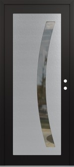 Diamond C4 36" x 80" black/black clear Glass Panel stainless steel LHI