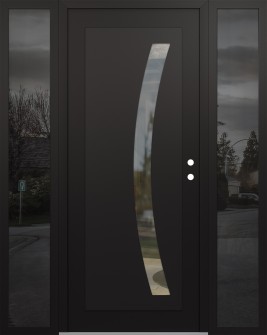 Diamond C4 60" x 80" black/black clear Glass Panel black LHI with 2 Sidelites mirrored Glass