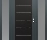 Modern Steel Front Door Diamond C11 64" x 80" anthracite/anthracite mirrored Glass Panel black LHI with 2 Sidelites frosted Glass