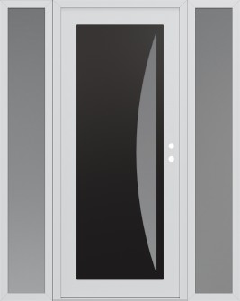 Diamond C13 68" x 80" white/white frosted Glass Panel black LHI with 2 Sidelites frosted Glass