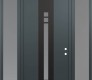 Modern Steel Front Door DIAMOND A4 64" X 96" ANTHRACITE/ANTHRACITE FROSTED GLASS PANEL BLACK LHI WITH 2 SIDELITES AND TRANSOM FROSTED GLASS