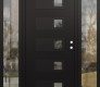 Modern Steel Front Door Diamond D2 64" x 80" black/black clear Glass Panel black LHI with 2 Sidelites clear Glass
