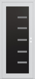 Diamond C8 36" x 80" white/white frosted Glass Panel black LHI