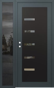 Diamond C8 50" x 80" anthracite/anthracite clear Glass Panel black RHI with Sidelite mirrored Glass