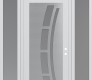 Modern Steel Front Door Diamond C12 68" x 96" white/white frosted Glass Panel stainless steel LHI with 2 Sidelites and Transom frosted Glass