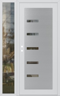 Diamond C8 48" x 80" white/white clear Glass Panel stainless steel RHI with Sidelite clear Glass