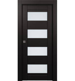 Della Vetro Black Matte Pocket doors