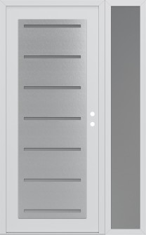 Diamond C11 50" x 80" white/white frosted Glass Panel stainless steel LHI with Sidelite frosted Glass