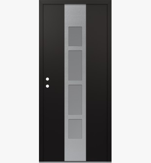 DIAMOND A10 36" X 80" BLACK/WHITE FROSTED GLASS PANEL STAINLESS STEEL RHI