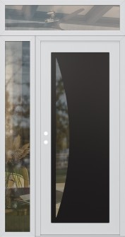 Diamond C13 52" x 96" white/white clear Glass Panel black RHI with Sidelite and Transom clear Glass