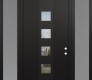 DIAMOND A13 68" X 96" BLACK/BLACK CLEAR GLASS PANEL BLACK RHI WITH 2 SIDELITES AND TRANSOM FROSTED GLASS