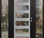 Modern Steel Front Door Diamond C9 60" x 80" black/black clear Glass Panel stainless steel LHI with 2 Sidelites clear Glass