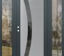 Modern Steel Front Door Diamond C4 60" x 80" anthracite/anthracite mirrored Glass Panel stainless steel RHI with 2 Sidelites clear Glass