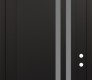 Modern Steel Front Door Diamond C6 36" x 96" black/white frosted Glass Panel black LHI with Transom clear Glass