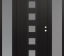 Modern Steel Front Door DIAMOND A13 60" X 80" BLACK/WHITE FROSTED GLASS PANEL BLACK LHI WITH 2 SIDELITES FROSTED GLASS