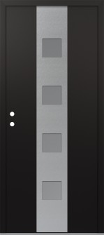 DIAMOND A12 36" X 80" BLACK/WHITE FROSTED GLASS PANEL STAINLESS STEEL RHI