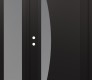 Modern Steel Front Door Diamond C13 50" x 80" black/white frosted Glass Panel black RHI with Sidelite frosted Glass