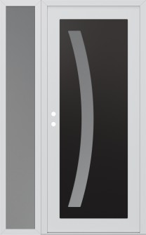 Diamond C4 48" x 80" white/white frosted Glass Panel black RHI with Sidelite frosted Glass