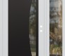 Modern Steel Front Door Diamond C13 50" x 80" white/white clear Glass Panel black LHI with Sidelite clear Glass