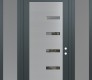 Modern Steel Front Door Diamond C8 68" x 96" anthracite/anthracite clear Glass Panel stainless steel LHI with 2 Sidelites and Transom frosted Glass
