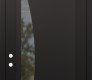 Modern Steel Front Door Diamond C13 36" x 96" black/black clear Glass Panel black RHI with Transom mirrored Glass