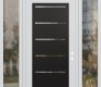Modern Steel Front Door Diamond C11 64" x 96" white/white clear Glass Panel black LHI with 2 Sidelites and Transom clear Glass