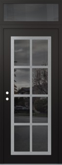 Diamond C16 36" x 96" black/black mirrored Glass Panel stainless steel RHI with Transom mirrored Glass