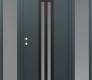 Modern Steel Front Door DIAMOND A8 64" X 80" ANTHRACITE/ANTHRACITE FROSTED GLASS PANEL BLACK RHI WITH 2 SIDELITES FROSTED GLASS