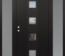 DIAMOND A12 60" X 80" BLACK/BLACK CLEAR GLASS PANEL BLACK LHI WITH 2 SIDELITES FROSTED GLASS