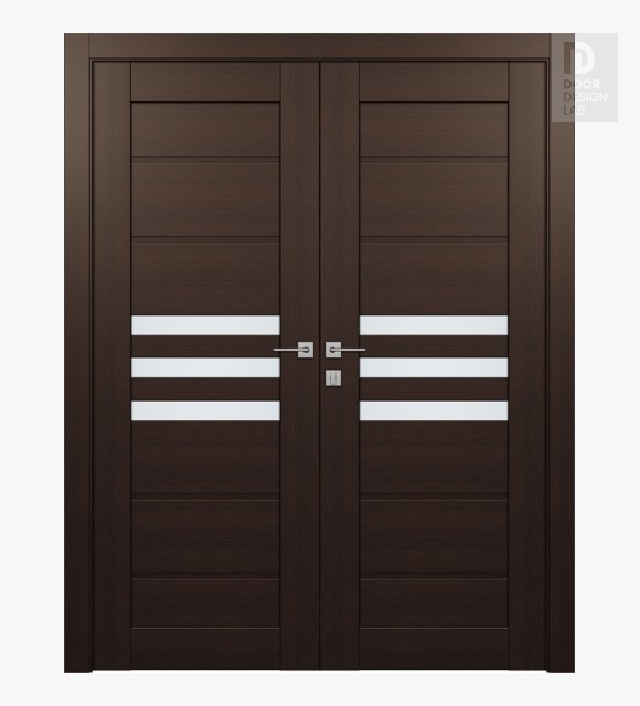 Dome Vetro Veralinga Oak Modern Interior Double Swing Doors by Belldinni