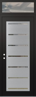 Diamond C11 36" x 96" black/black clear Glass Panel stainless steel RHI with Transom clear Glass