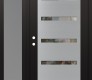 Modern Steel Front Door Diamond C7 50" x 80" black/black clear Glass Panel stainless steel RHI with Sidelite frosted Glass