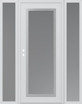 Diamond C1 60" x 80" white/white frosted Glass Panel stainless steel RHI with 2 Sidelites frosted Glass