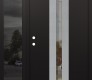 Modern Steel Front Door DIAMOND A2 52" X 80" BLACK/BLACK CLEAR GLASS PANEL STAINLESS STEEL RHI WITH SIDELITE MIRRORED GLASS